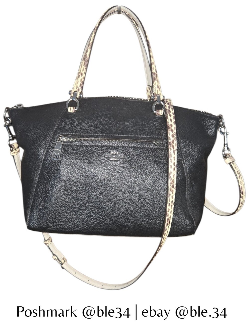 Vintage Authentic Coach Pebble Leather Prairie Satchel Snake Skin Purse